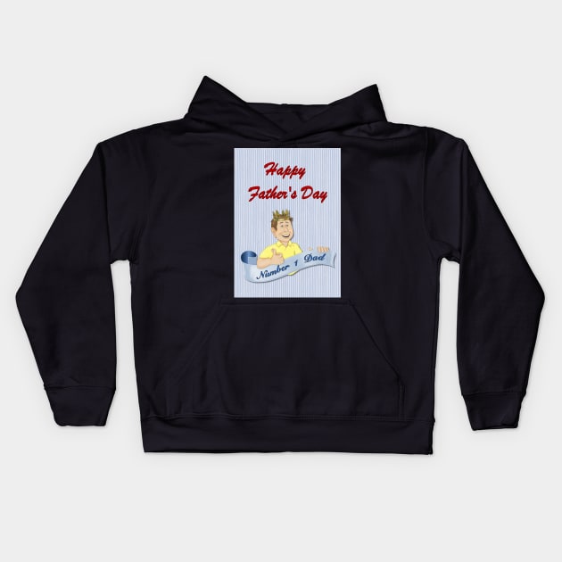 Number 1 Dad Kids Hoodie by SpiceTree